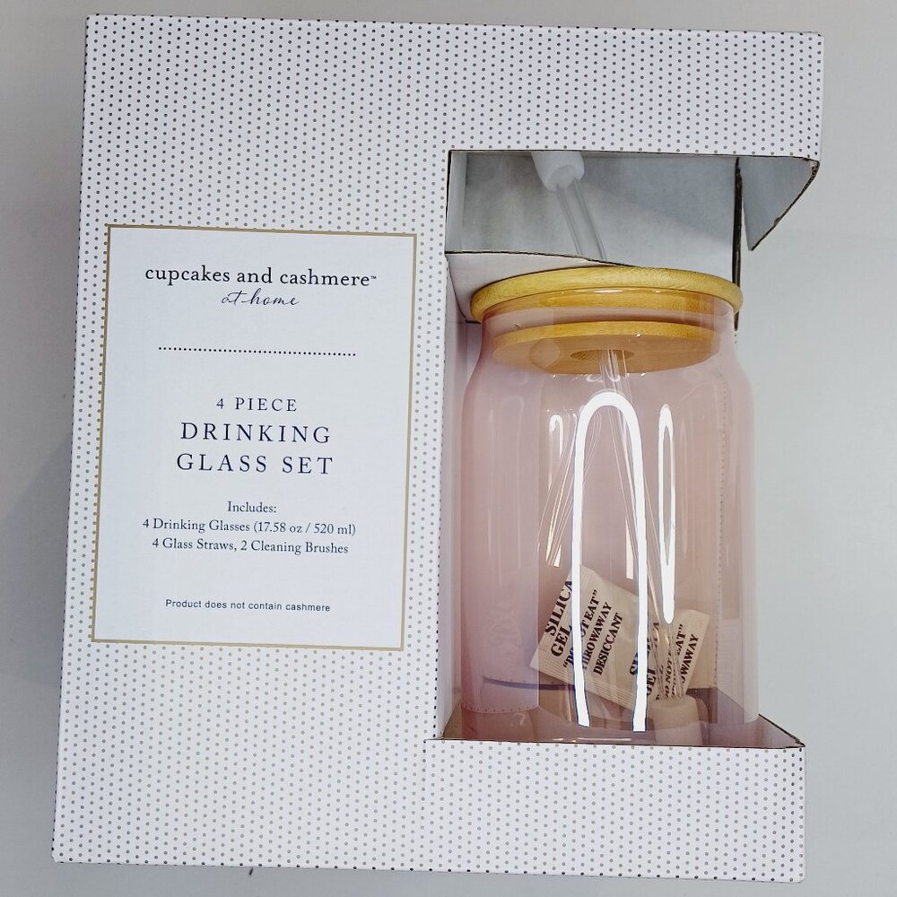 Cupcakes and Cashmere 4 piece drinking glass set